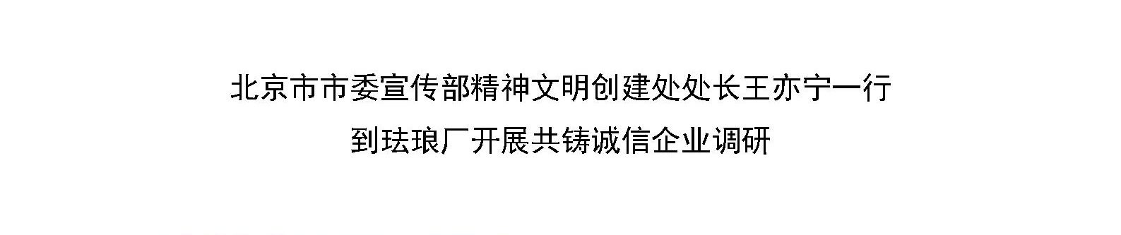 北京市市委宣传部精神文明创建处处长王亦宁一行到珐琅厂开展共铸诚信企业调研